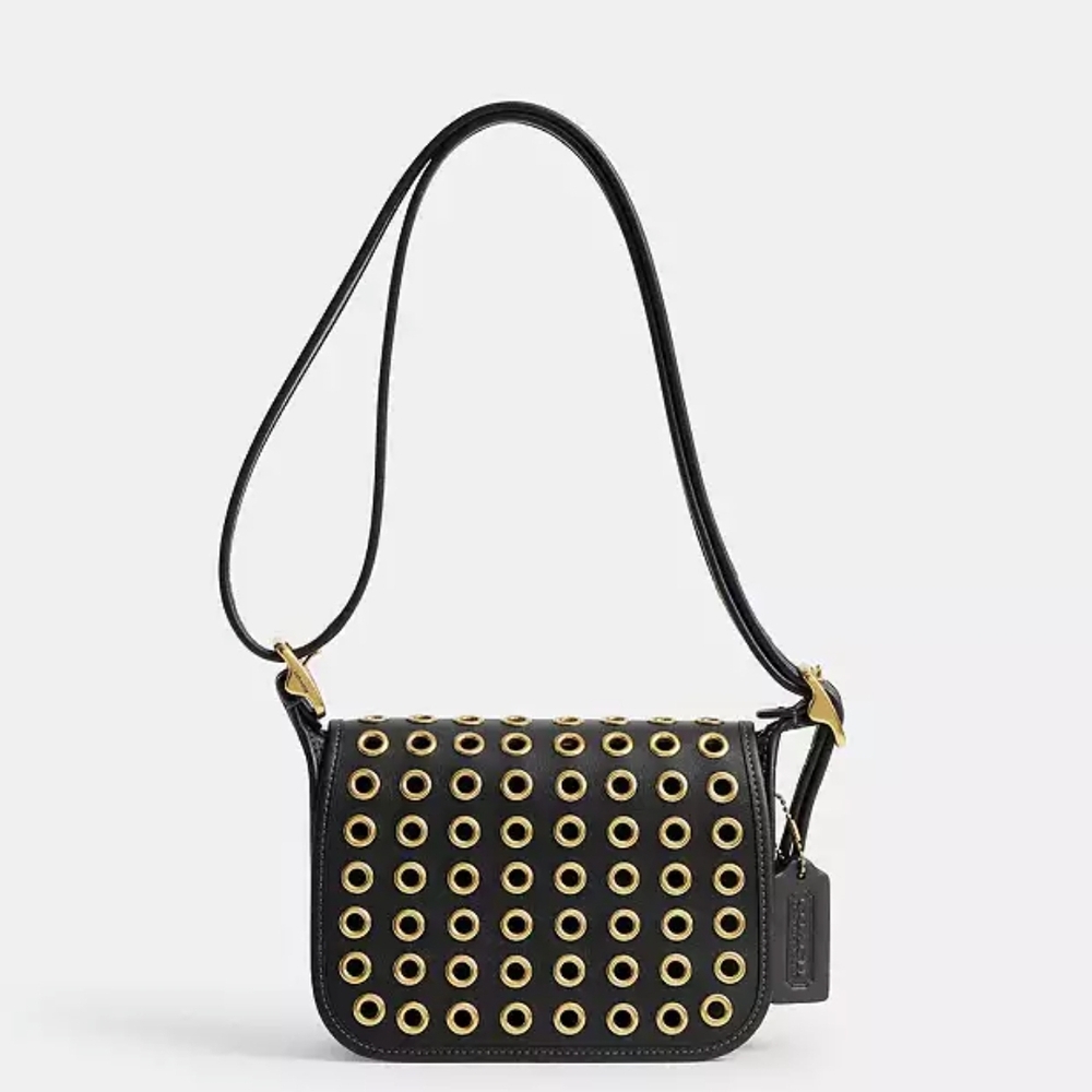 Black and Gold Studded Women's Bag